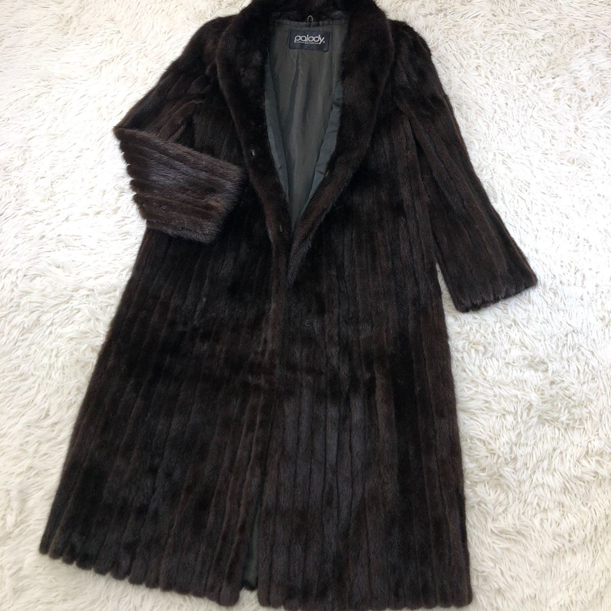 総丈115cm ダークミンク ファーコート ミンクコート リアルファー 貂 本毛皮 レディース アウター なめし柔らか