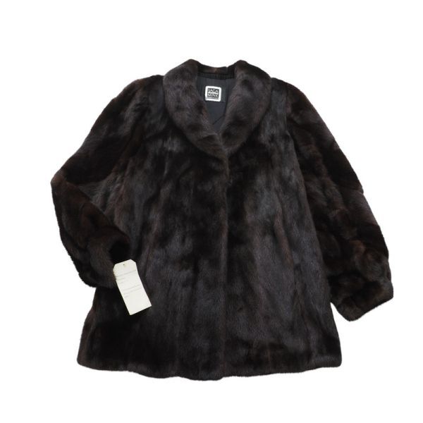 GR4543〇未使用*定価100万円*サガミンク SAGA MINK*マホガニーミンク*MINK*最高級毛皮*リアルファー*ファーコート*サイズ13*ブラウン