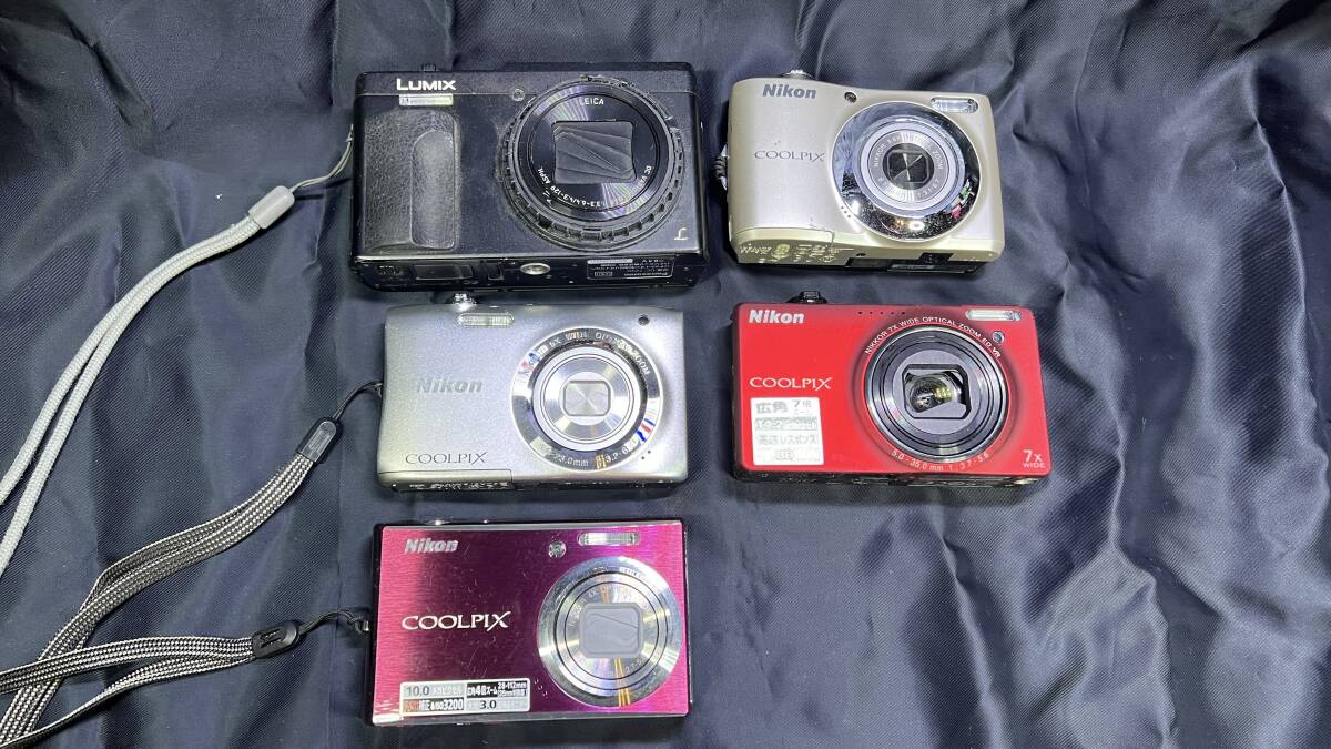 Panasonic Nikon コンパクトデジタルカメラ 本体のみ ジャンク品 5台セット　A