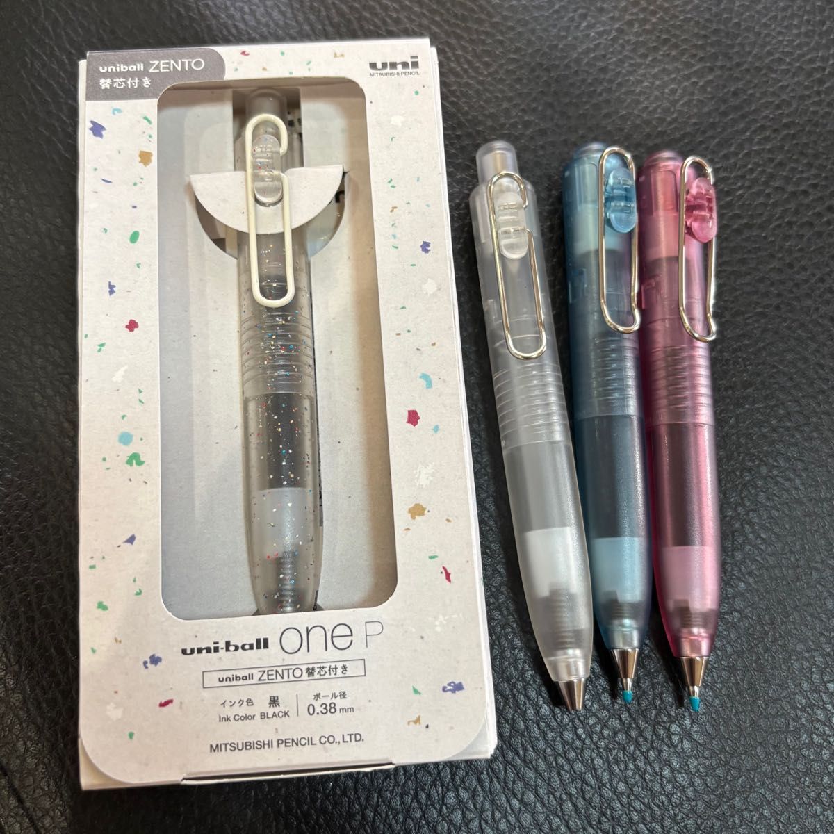 【限定品】uni-ball one P ユニボールワンP 透明 0.38mm 0.5mm いろがみ ZENTO替芯付クリアサイダー二手;物流保障;未使用
