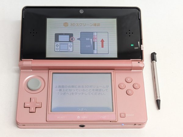☆ 3DS ☆ ニンテンドー3DS ミスティピンク 動作品 本体 タッチペン付き 充電器なし CTR-S-PAAA Nintendo 任天堂 レトロゲーム A87