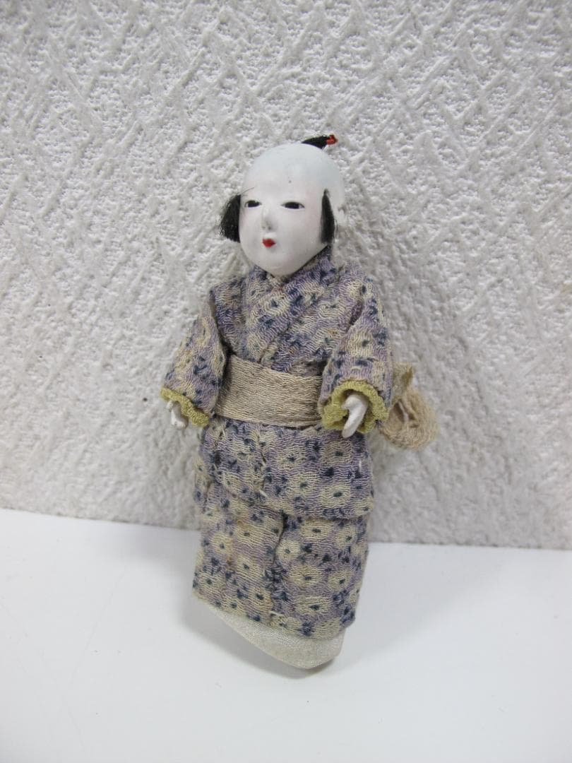 豆日本人形　日本人形　古い　男の子　ヴィンテージ　レトロ品有些许损伤或污渍