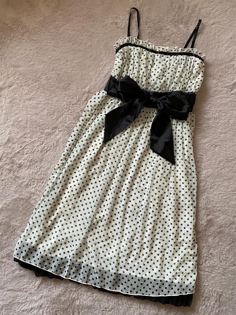 SHELL RAY ドット柄 ワンピースシェルレイ;接近未使用