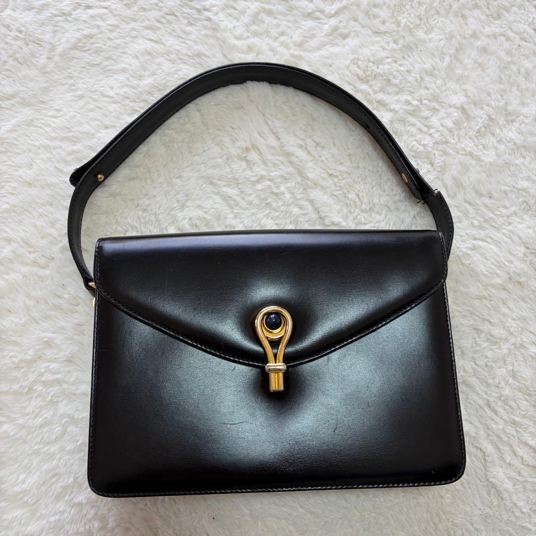 GUCCI ストーン　バッグ　アクセサリーポーチ　vintage old クロGUCCI;有损伤或污渍