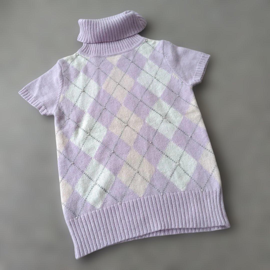 JAYRO WHITE　アーガイル柄ハイネック半袖ニットJAYRO White;没有明显的损伤或污渍