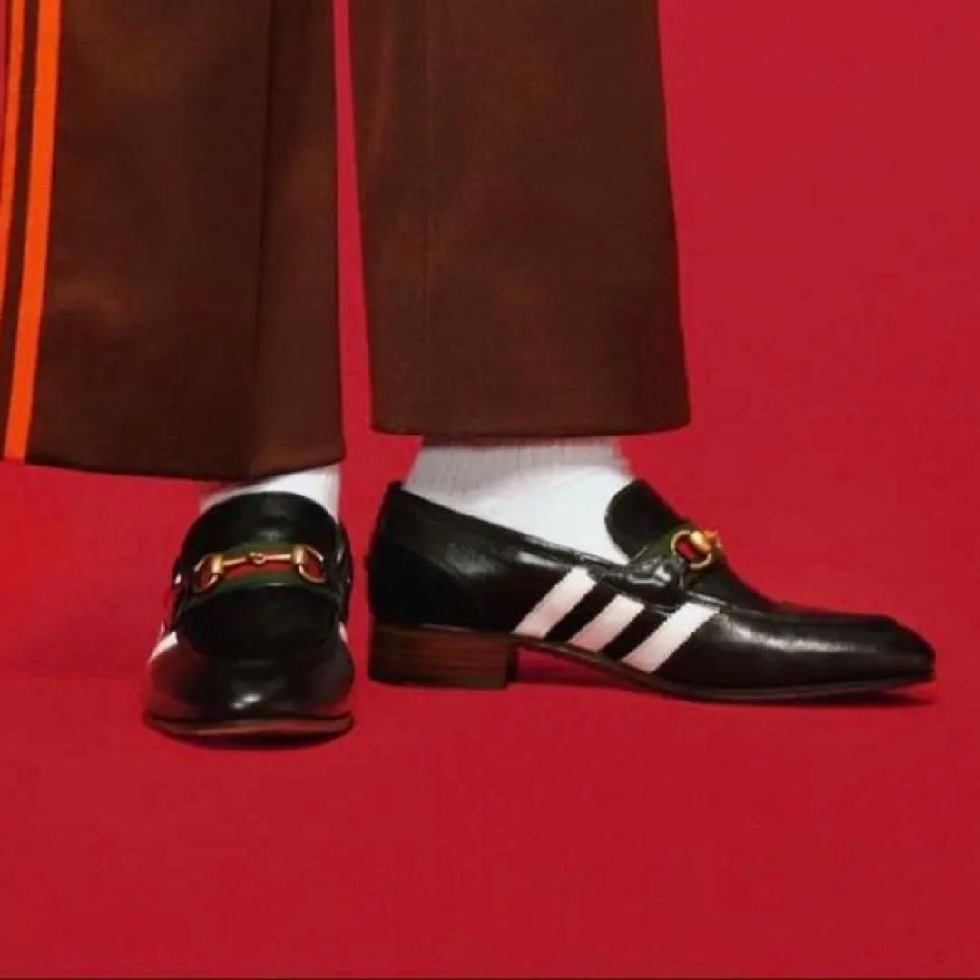 GUCCI×adidas 22SS レザー ビットローファー ブラック 9ADIDAS X GUCCI;有些许损伤或污渍