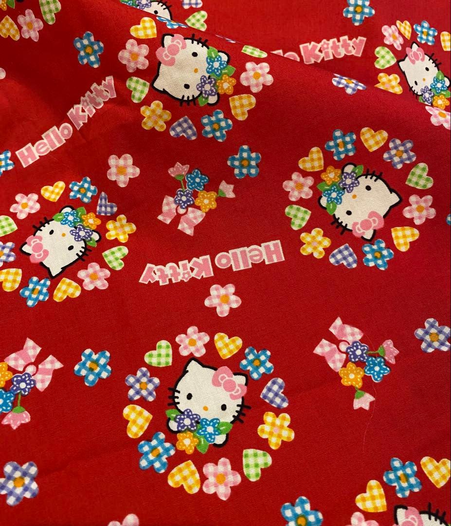 ハローキティ　レトロ　生地　97年　平成レトロ　はぎれ