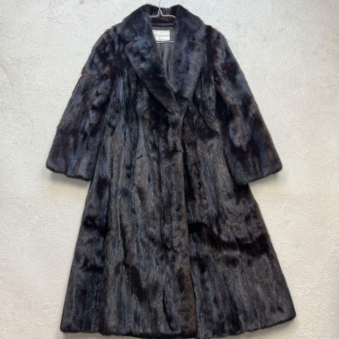毛皮 ミンク BLACK GLAMA ブラックグラマ ブラック ロング丈 F没有明显的损伤或污渍